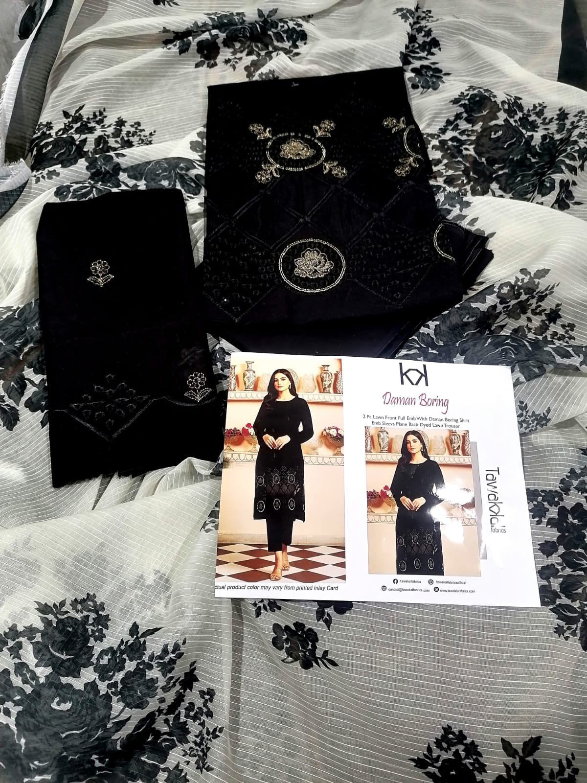 3 PCS EMBROIDERED LAWN - JAZMIN BRAND ARTICLE 0009