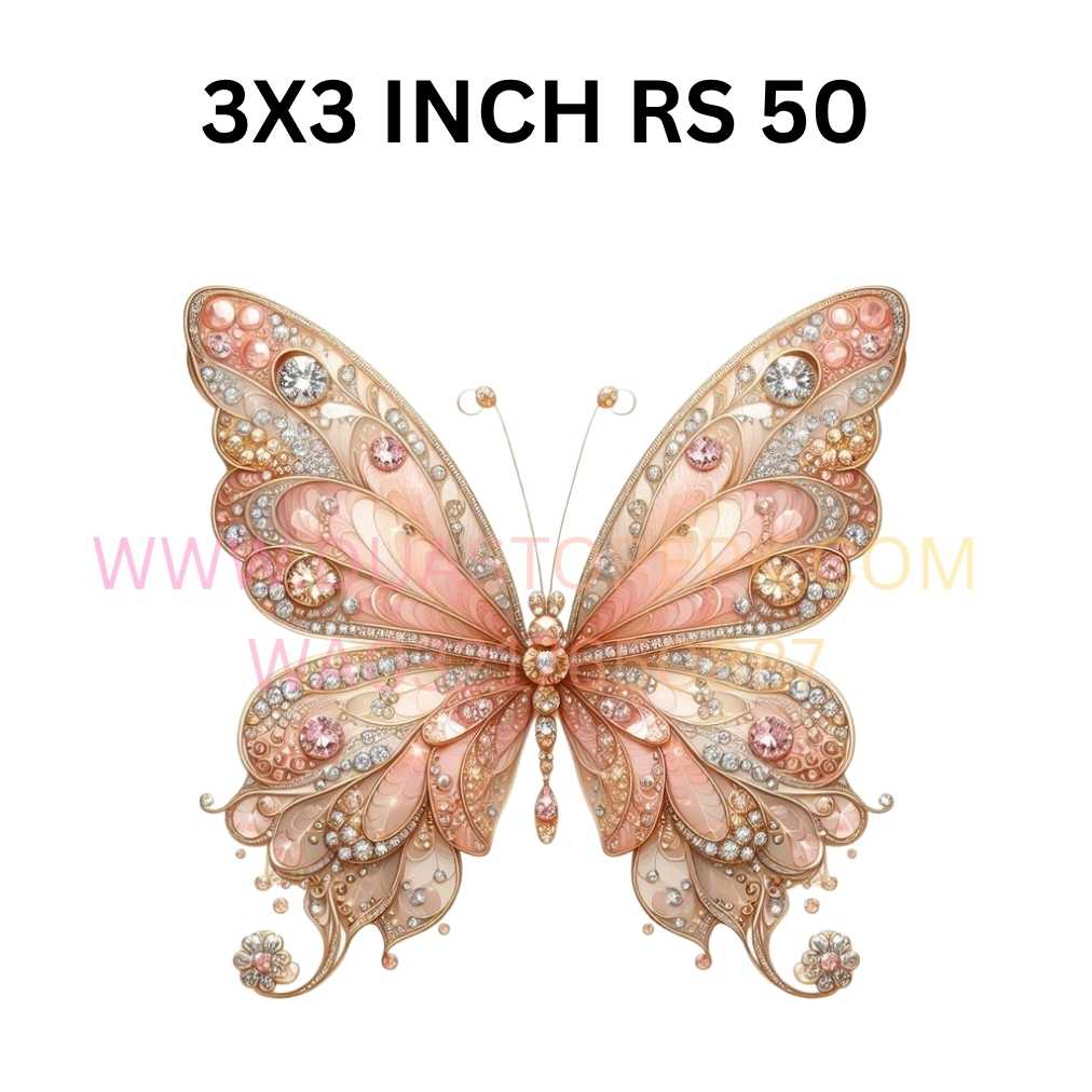 PINKISH BUTTERFLY IRON ON PATCH