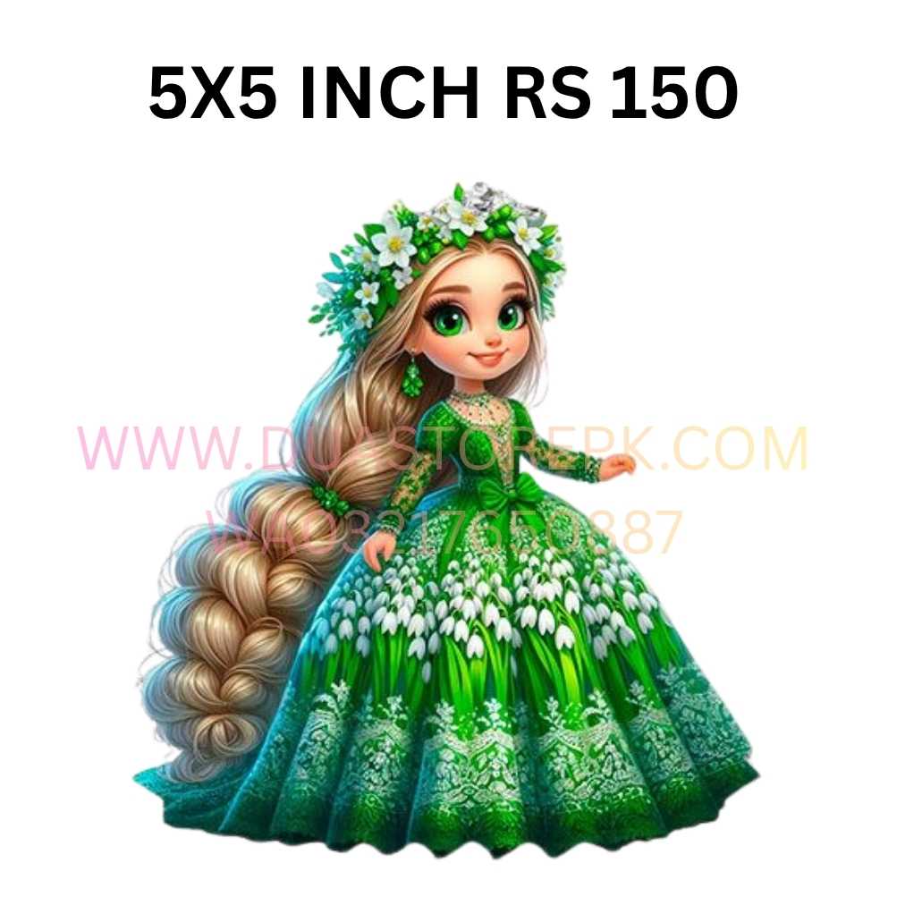 DOLL iron on patch premium DTF quality, For kurtas, shirts, t-shirts, hoodies, jackets, tote bags, caps, and more.