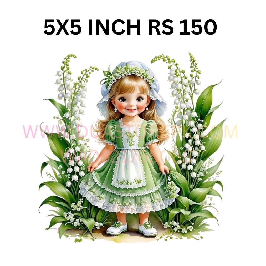 Doll iron on patch premium DTF quality, For kurtas, shirts, t-shirts, hoodies, jackets, tote bags, caps, and more.