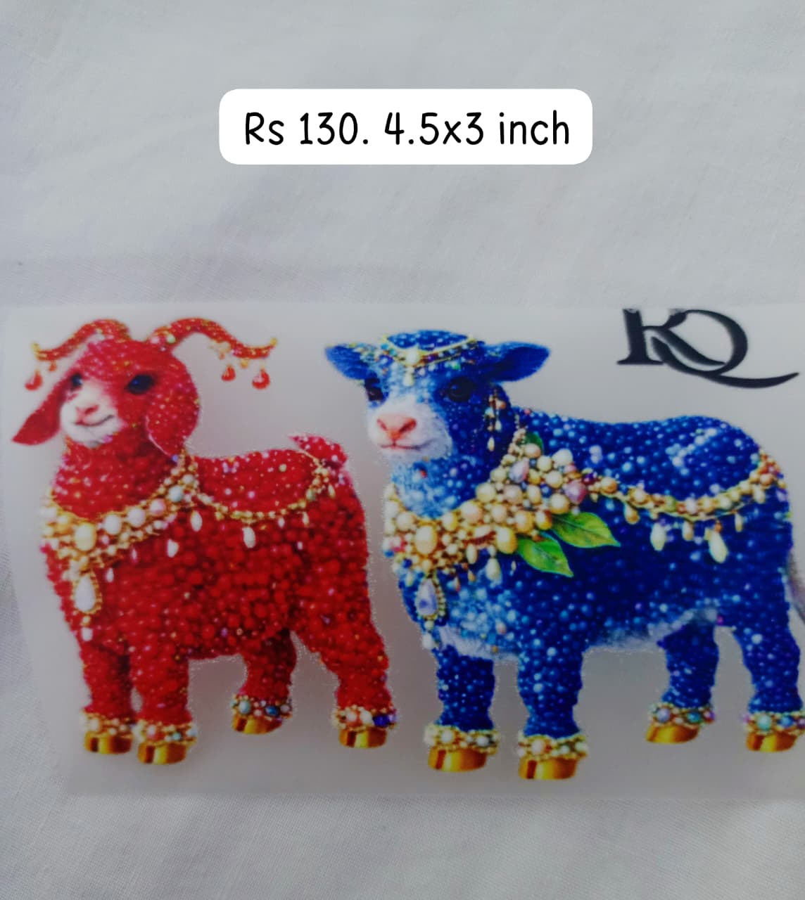 RED & LUE GOAT - IRON ON DTF STICKER 5X3 INCH