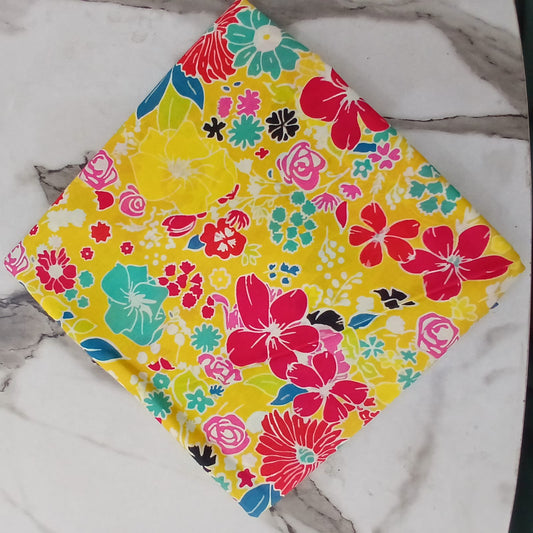 2PCS (SHIRT + TROUSER) UNSTITCH DIGITAL LAWN - YELLOW + PINK