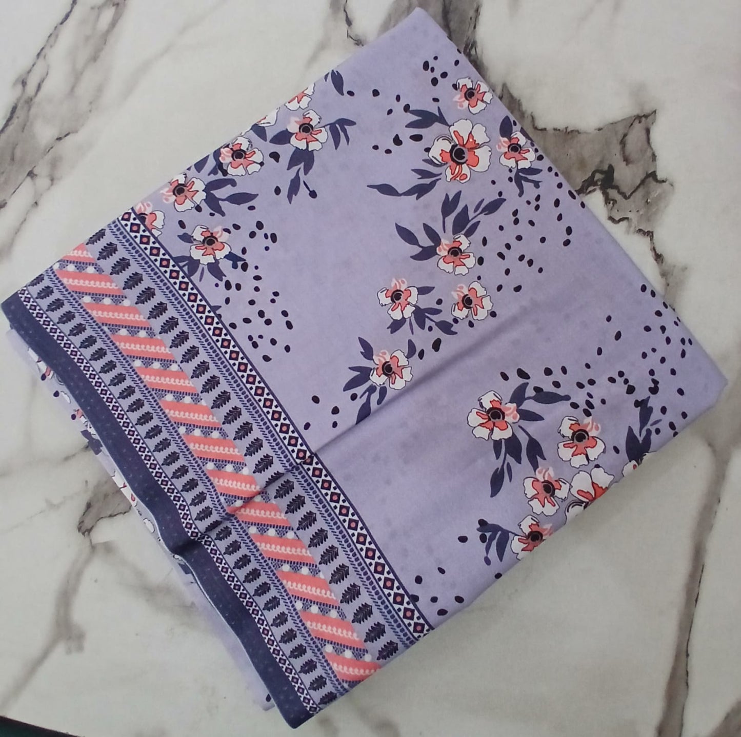 2PCS (SHIRT + TROUSER) UNSTITCH DIGITAL LAWN - LIGHT PURPLE