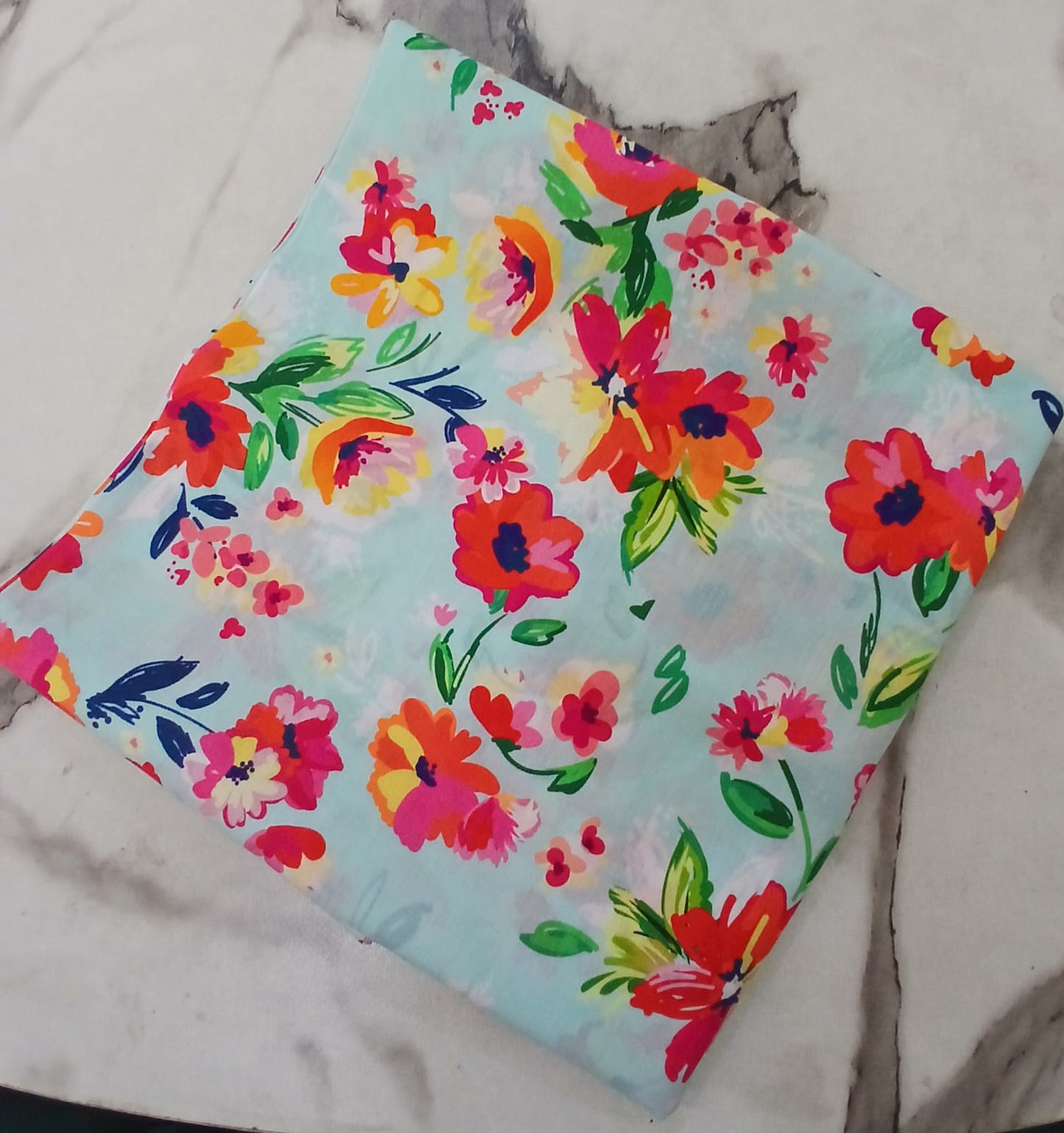 2PCS (SHIRT + TROUSER) UNSTITCH DIGITAL LAWN - SKY + PINK