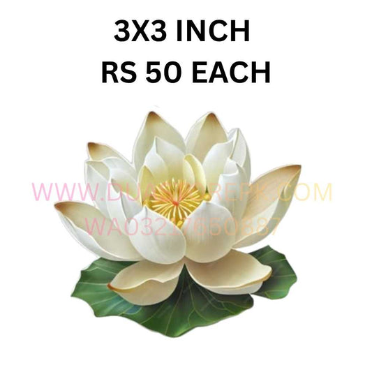 WHITE FLOWER IRON ON PATCH PREMIUM QUALITY