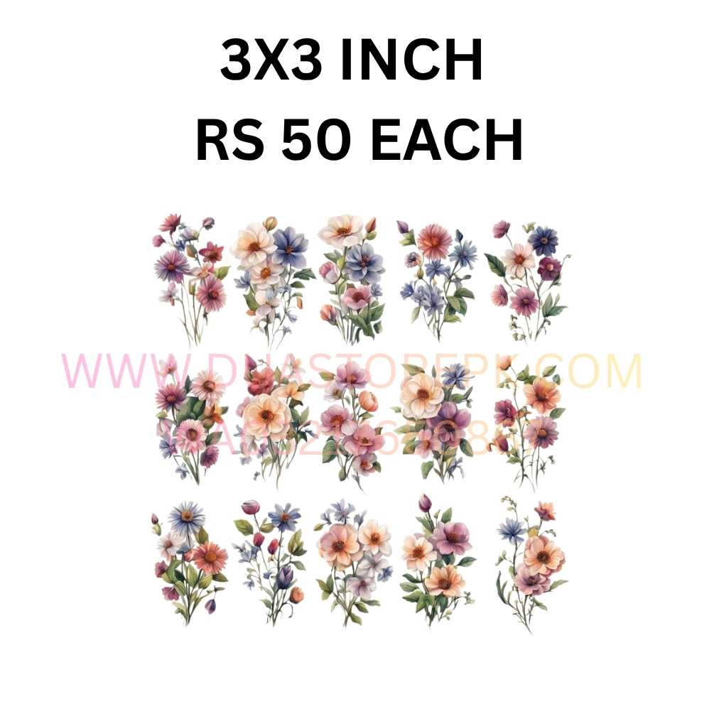 MULTI COLOR FLOWER BUNCH IRON ON PATCH