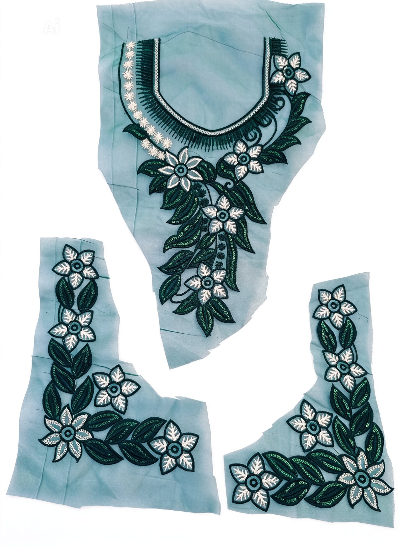 EMROIDERED NECK AND BORDER WITH BEAUTIFUL SEQUENS WORK