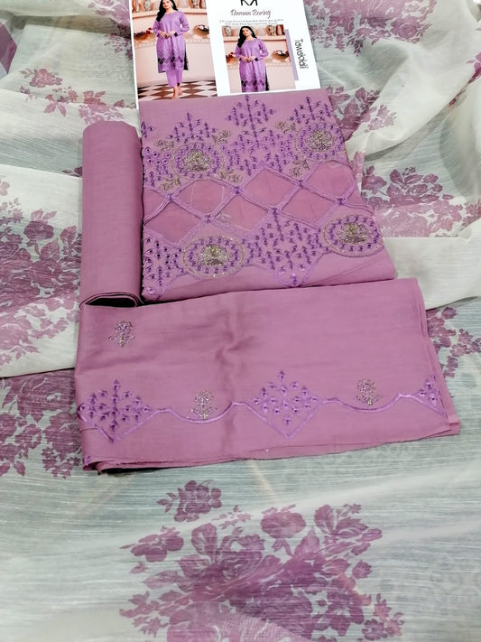 3 PCS  EMBROIDERED LAWN - JAZMIN BRAND ARTICLE 0003