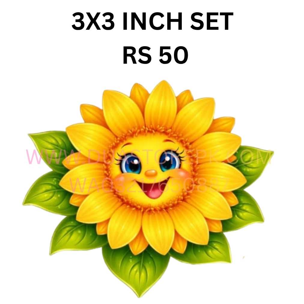 YELLOW FLOWER MOTIF IRON ON STICKER