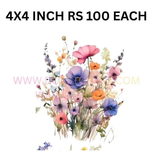 FLOWER BUNCH IRON ON PATCH 2