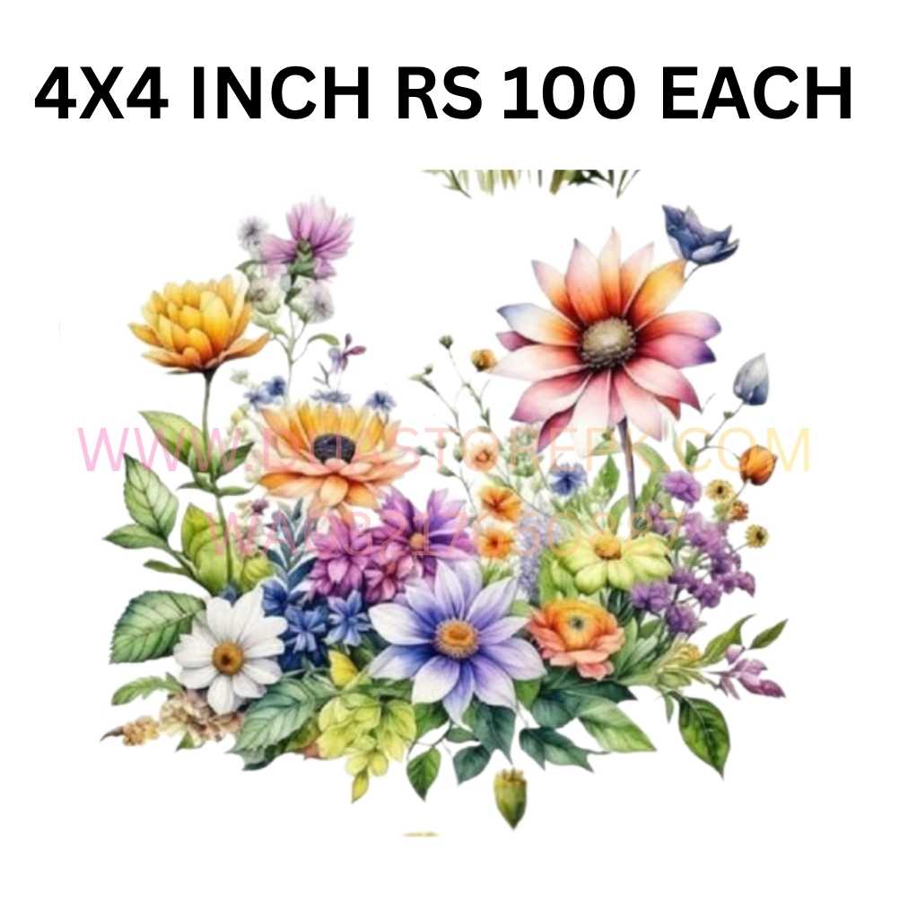 FLOWER BUNCH IRON ON PATCH 3