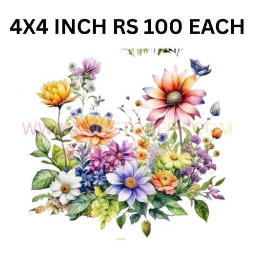 FLOWER BUNCH IRON ON PATCH 3