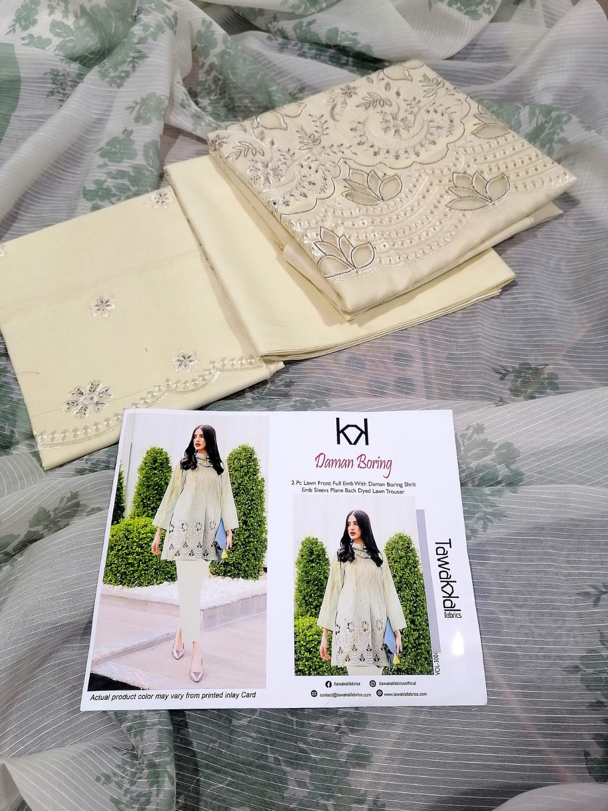 3 PCS  EMBROIDERED LAWN - JAZMIN BRAND ARTICLE 0004