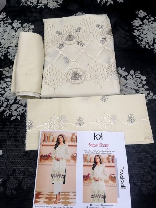 3 PCS  EMBROIDERED LAWN - JAZMIN BRAND ARTICLE 0005