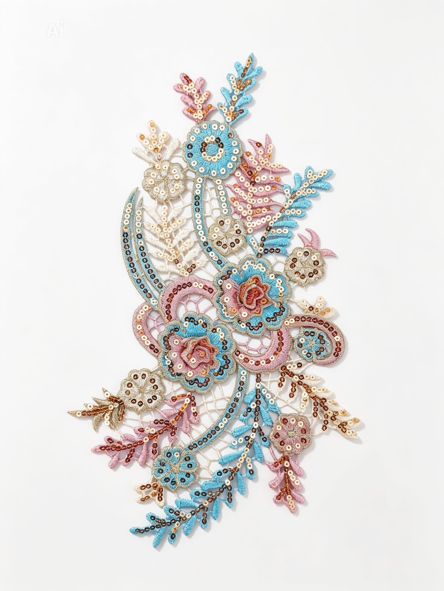 EMBROIDERY PATCH FOR DAMAN & DUPATA - WITH BEAUTIFUL SEQUENCE WORK