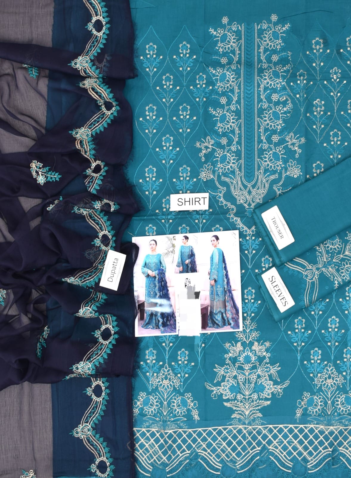 3 PCS  EMBROIDERED LAWN - JAZMIN BRAND ARTICLE 0006