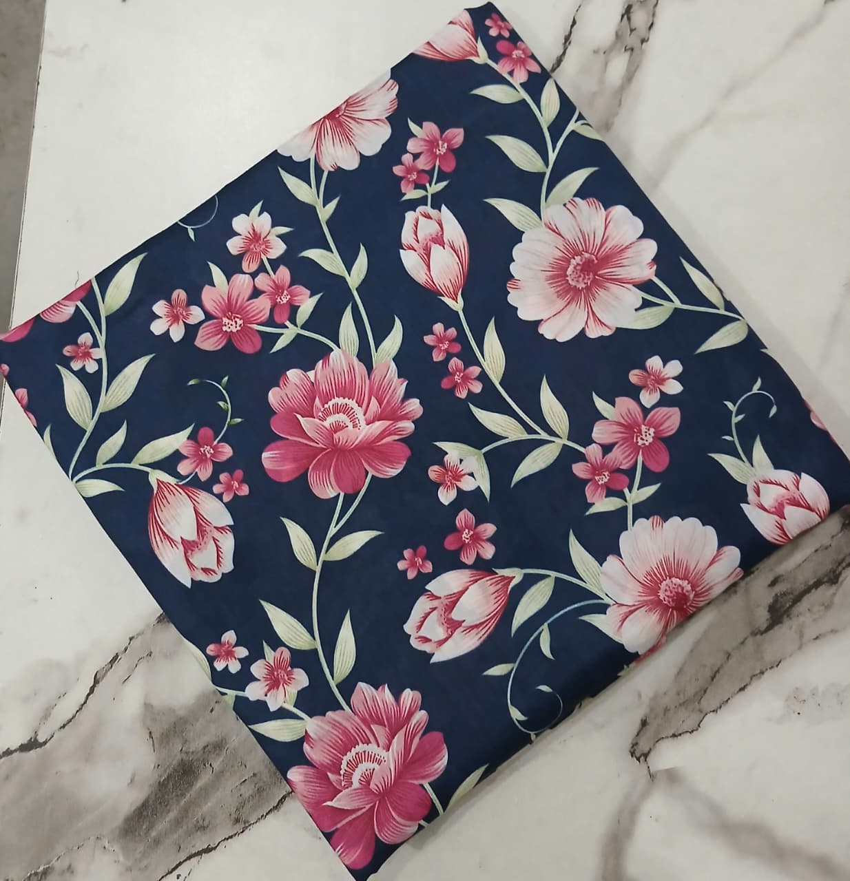 2PCS (SHIRT + TROUSER) UNSTITCH DIGITAL LAWN - BLUE + PINK