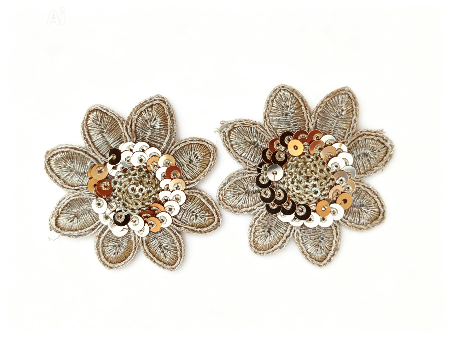 Handcrafted Floral Motif – Pearl & Sitara Embroidery Patch