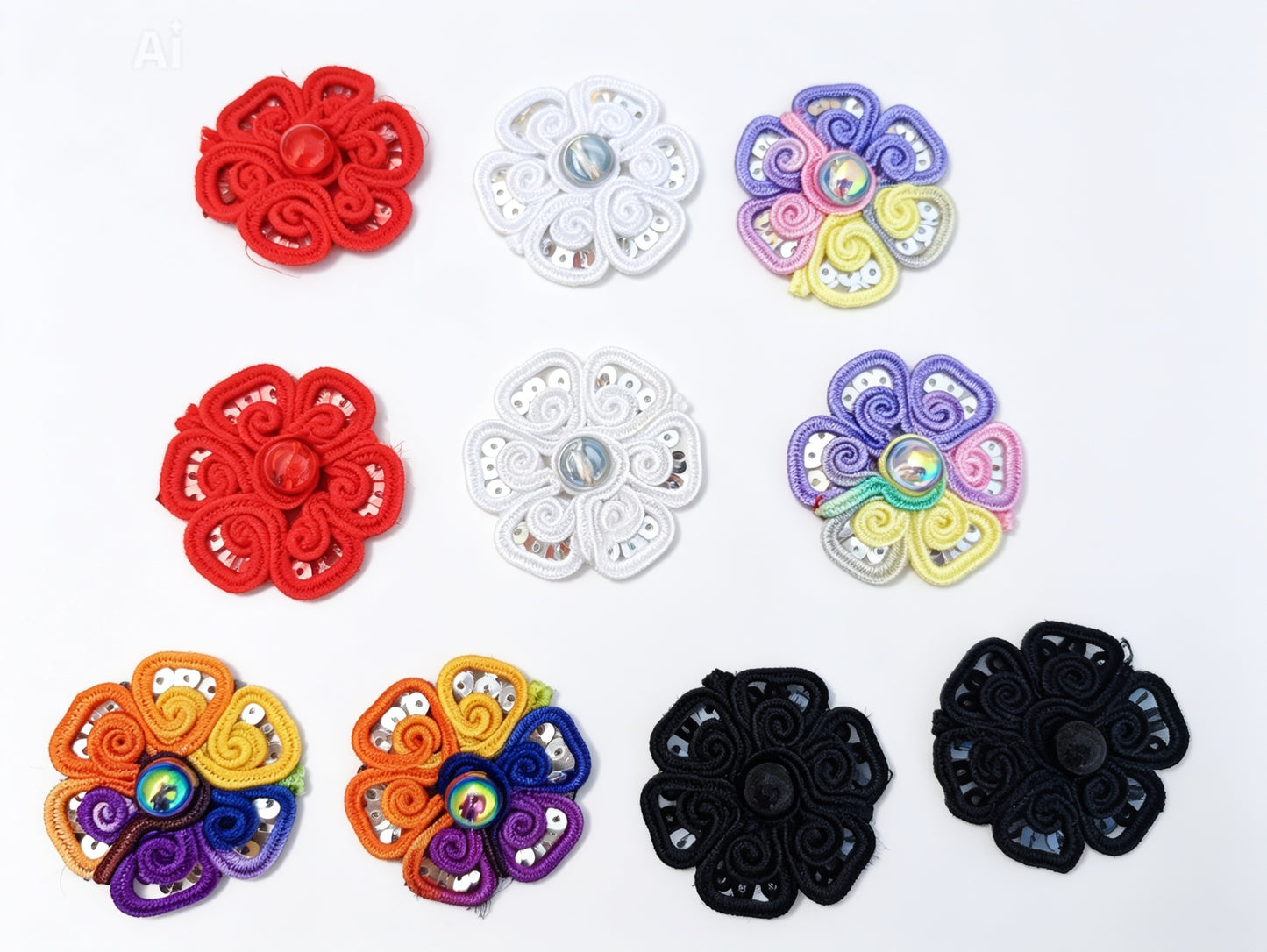 Handcrafted Floral Motif – Pearl & Sitara Embroidery Patch