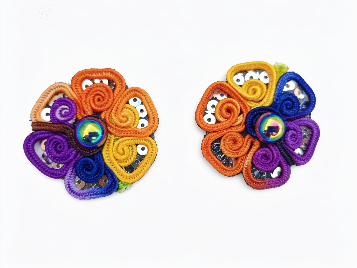 Handcrafted Floral Motif – Pearl & Sitara Embroidery Patch