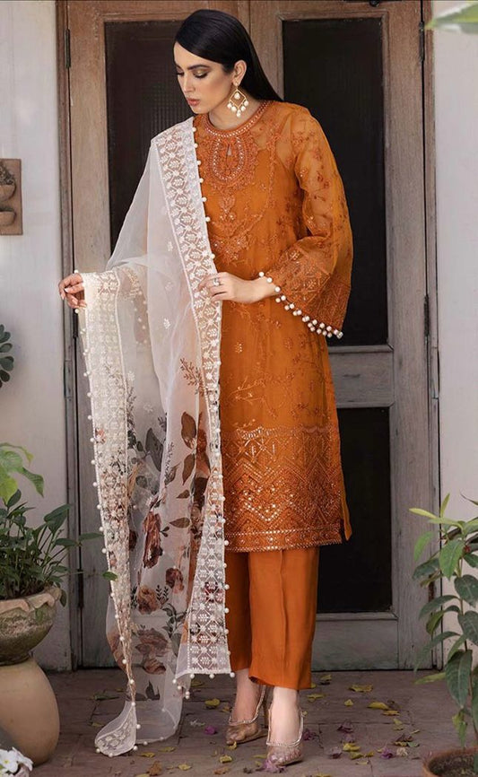3 PCS  EMBROIDERED LAWN - JAZMIN BRAND ARTICLE 0008
