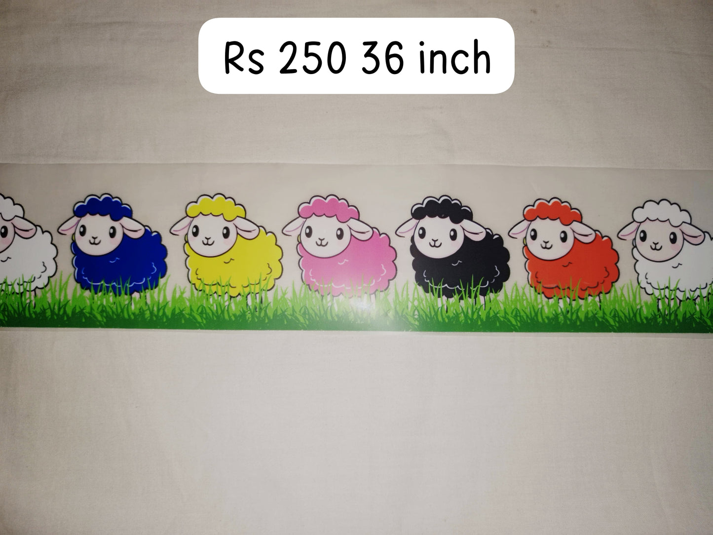 Sheeps border patti - iron on DTD sticker length 36x4 inch