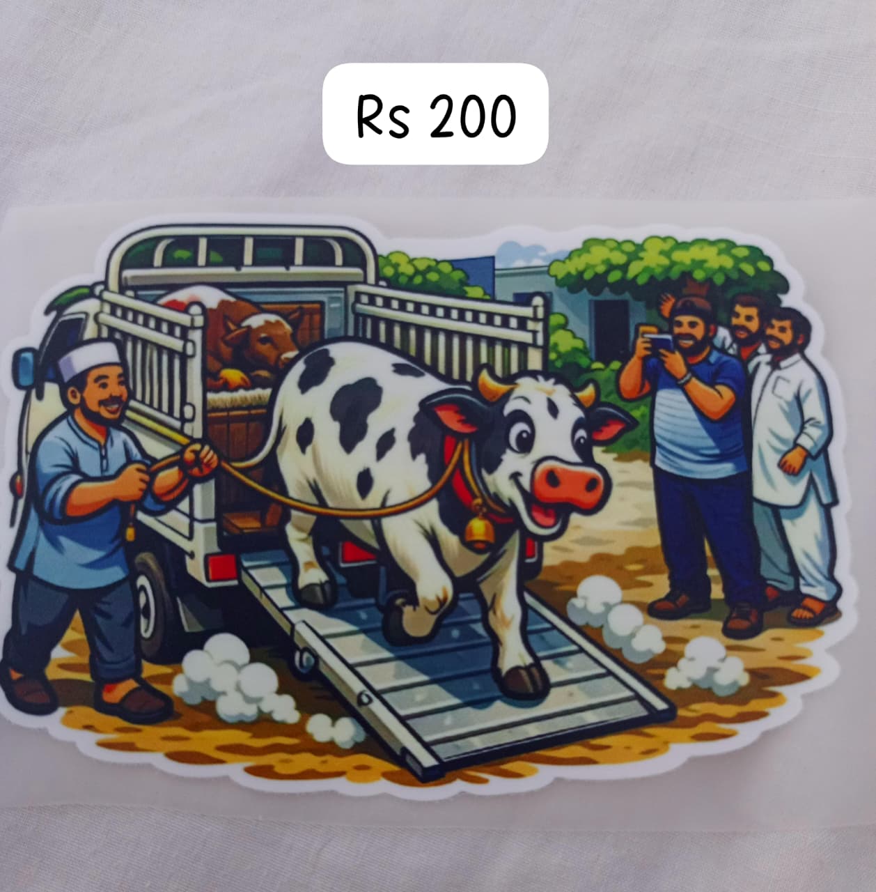 EID AL ADHA SPECIAL COW ARRIVAL - IRON ON DTF STICKER 6X5 INCH