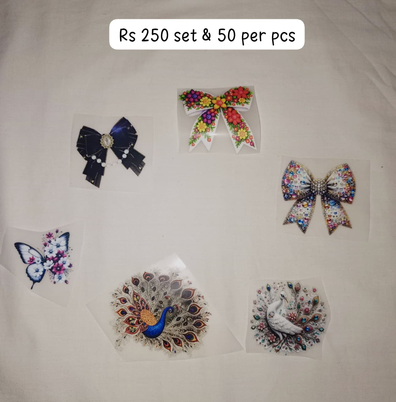 6 PATCHES SET - IRON ON DTF STICKER 3X3 INCH EACH
