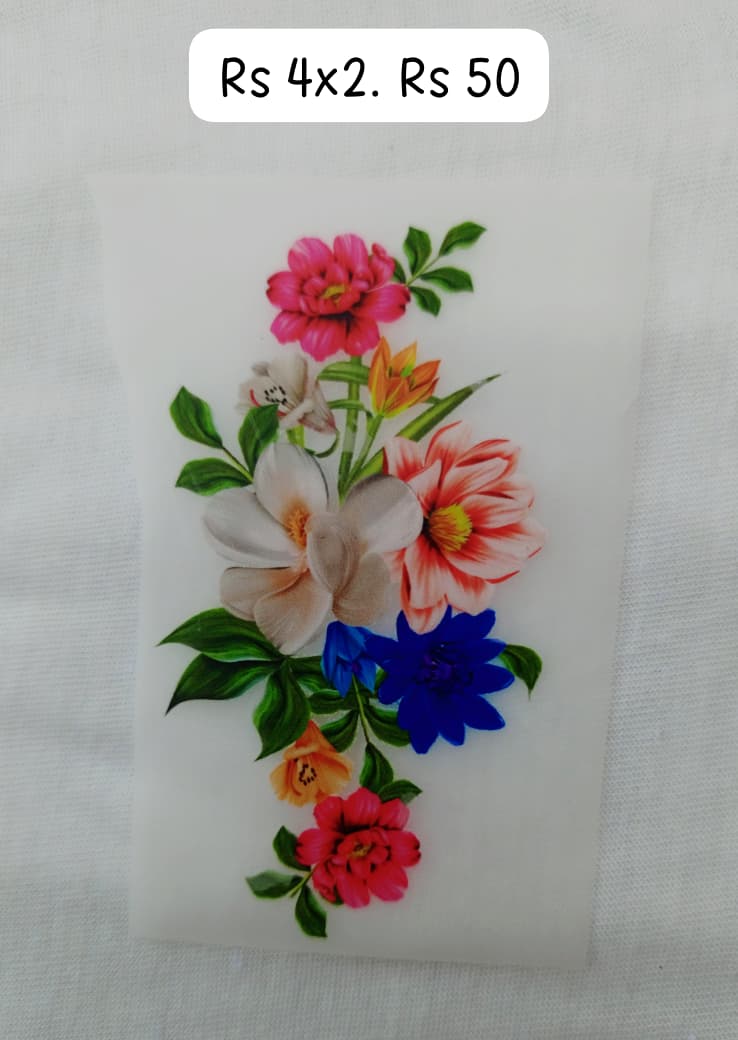 FLOWER PATCH SMALL - IRON ON DTF STICKER 4X2 INCH
