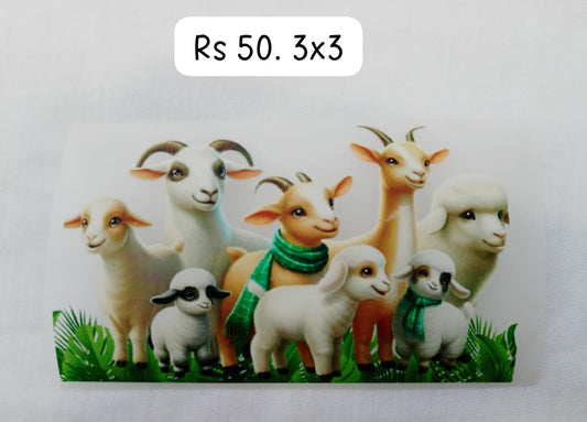 SMALL GOATS GROUP - IRON ON DTF STICKER 3X3 INCH