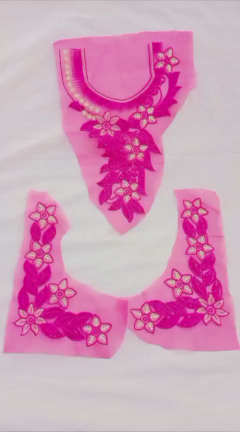 EMBROIDERD NECK AND BORDER WITH BEAUTIFUL SEQUENS WORK