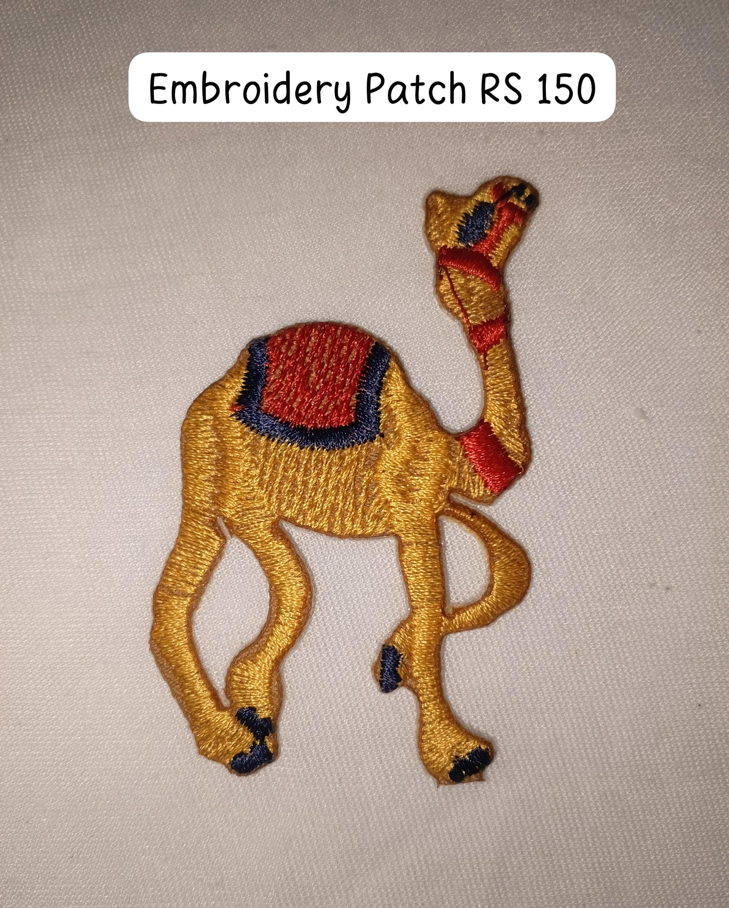 Camel embroidery patch for Eid al Adha, easy apply with iron. Size 3x3 inch